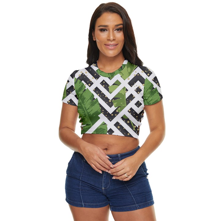 Modern Garden Side Button Cropped Tee