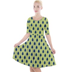 Blue Pines Quarter Sleeve A-line Dress by ConteMonfrey