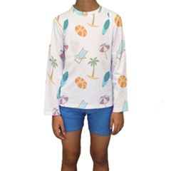 Cool Summer Pattern - Beach Time!   Kids  Long Sleeve Swimwear by ConteMonfrey