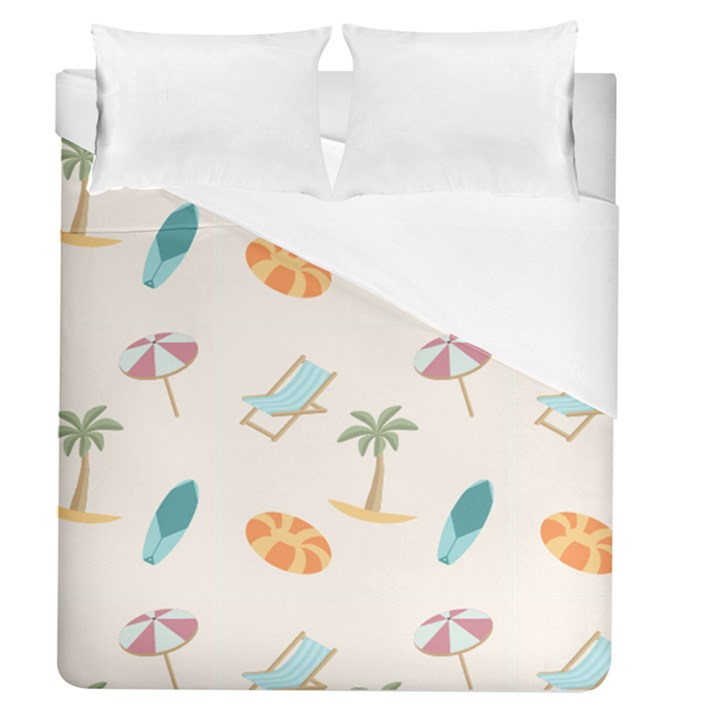 Cool Summer Pattern - Beach Time!   Duvet Cover (Queen Size)