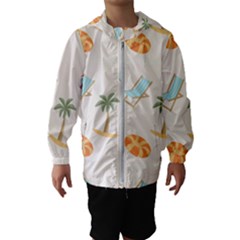 Cool Summer Pattern - Beach Time!   Kids  Hooded Windbreaker by ConteMonfrey