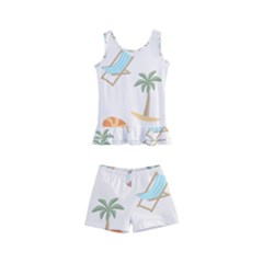 Cool Summer Pattern - Beach Time!   Kids  Boyleg Swimsuit by ConteMonfrey