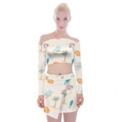 Cool Summer Pattern - Beach Time!   Off Shoulder Top With Mini Skirt Set by ConteMonfrey