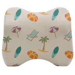 Cool Summer Pattern - Beach Time!   Velour Head Support Cushion by ConteMonfrey