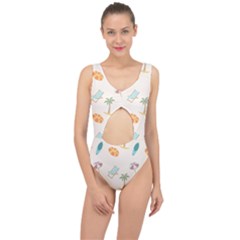 Cool Summer Pattern - Beach Time!   Center Cut Out Swimsuit by ConteMonfrey