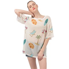 Cool Summer Pattern - Beach Time!   Oversized Chiffon Top by ConteMonfrey