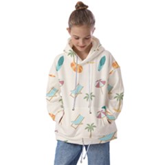 Cool Summer Pattern - Beach Time!   Kids  Oversized Hoodie by ConteMonfrey