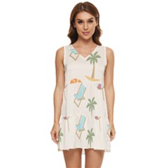 Cool Summer Pattern - Beach Time!   Tiered Sleeveless Mini Dress by ConteMonfrey