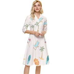 Cool Summer Pattern - Beach Time!   Classy Knee Length Dress by ConteMonfrey