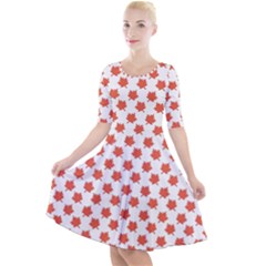 Maple Leaf   Quarter Sleeve A-line Dress by ConteMonfrey