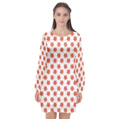 Maple Leaf   Long Sleeve Chiffon Shift Dress  by ConteMonfrey