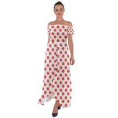 Maple Leaf   Off Shoulder Open Front Chiffon Dress by ConteMonfrey