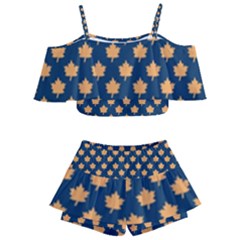 Oh Canada - Maple Leaves Kids  Off Shoulder Skirt Bikini by ConteMonfrey