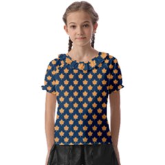 Oh Canada - Maple Leaves Kids  Frill Chiffon Blouse by ConteMonfrey