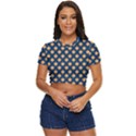 Oh Canada - Maple leaves Side Button Cropped Tee View1