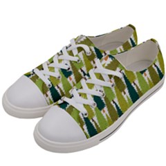 Pine Trees   Women s Low Top Canvas Sneakers by ConteMonfrey