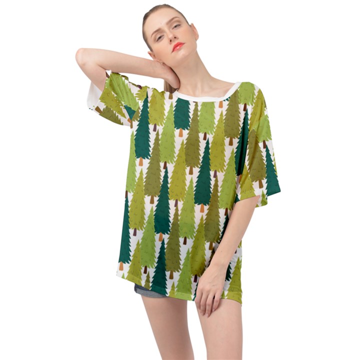 Pine Trees   Oversized Chiffon Top