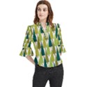 Pine Trees   Loose Horn Sleeve Chiffon Blouse View1