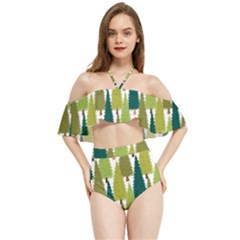 Pine Trees   Halter Flowy Bikini Set  by ConteMonfrey