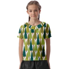 Pine Trees   Kids  Frill Chiffon Blouse by ConteMonfrey