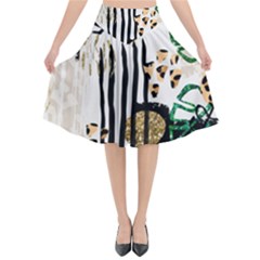 Modern Jungle Flared Midi Skirt by ConteMonfrey