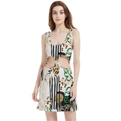 Modern Jungle Velvet Cutout Dress by ConteMonfrey