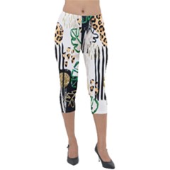 Modern Jungle Lightweight Velour Capri Leggings  by ConteMonfrey