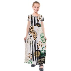 Modern Jungle Kids  Short Sleeve Maxi Dress by ConteMonfrey