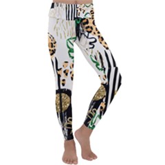 Modern Jungle Kids  Lightweight Velour Classic Yoga Leggings by ConteMonfrey