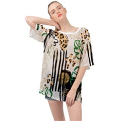 Modern Jungle Oversized Chiffon Top by ConteMonfrey