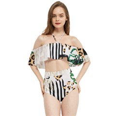 Modern Jungle Halter Flowy Bikini Set  by ConteMonfrey