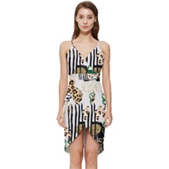 Modern Jungle Wrap Frill Dress by ConteMonfrey