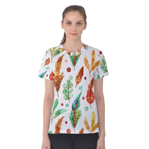 Watercolor Nature Glimpse  Women s Cotton Tee by ConteMonfrey