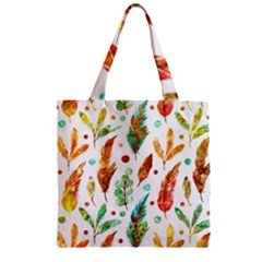 Watercolor Nature Glimpse  Zipper Grocery Tote Bag by ConteMonfrey