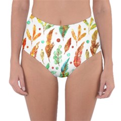 Watercolor Nature Glimpse  Reversible High-waist Bikini Bottoms by ConteMonfrey