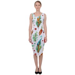 Watercolor Nature Glimpse  Sleeveless Pencil Dress by ConteMonfrey