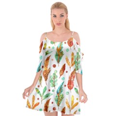 Watercolor Nature Glimpse  Cutout Spaghetti Strap Chiffon Dress by ConteMonfrey