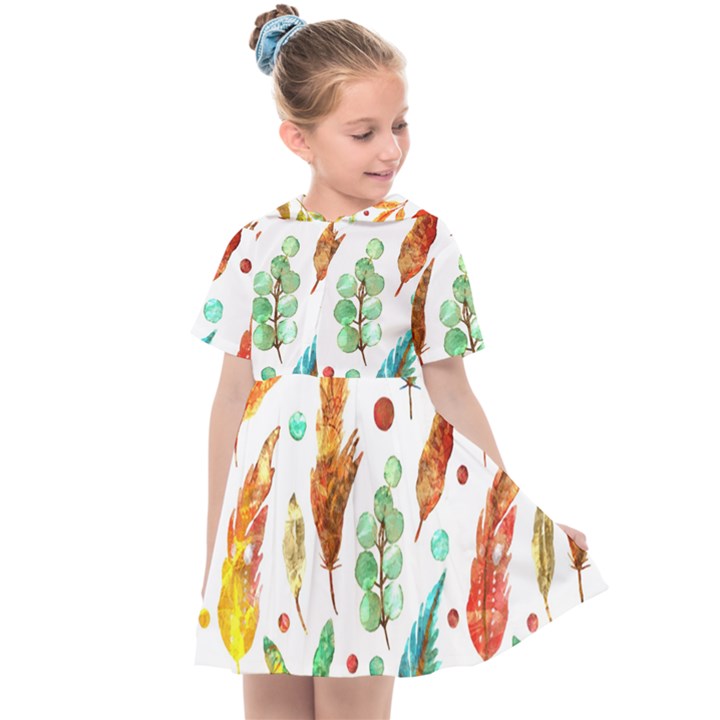 Watercolor Nature Glimpse  Kids  Sailor Dress