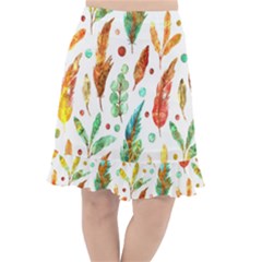 Watercolor Nature Glimpse  Fishtail Chiffon Skirt by ConteMonfrey