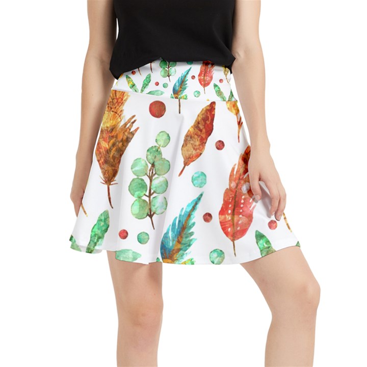 Watercolor Nature Glimpse  Waistband Skirt