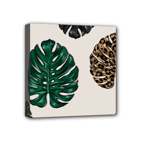 Colorful Monstera  Mini Canvas 4  X 4  (stretched) by ConteMonfrey