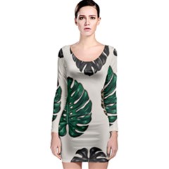 Colorful Monstera  Long Sleeve Bodycon Dress by ConteMonfrey