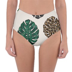 Colorful Monstera  Reversible High-waist Bikini Bottoms by ConteMonfrey