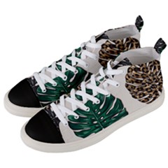 Colorful Monstera  Men s Mid-top Canvas Sneakers by ConteMonfrey