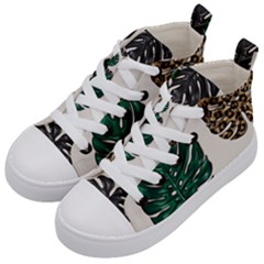 Colorful Monstera  Kids  Mid-top Canvas Sneakers by ConteMonfrey