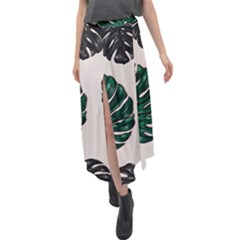 Colorful Monstera  Velour Split Maxi Skirt by ConteMonfrey