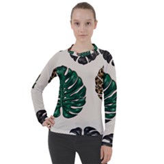 Colorful Monstera  Women s Pique Long Sleeve Tee