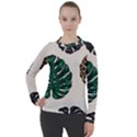 Colorful Monstera  Women s Pique Long Sleeve Tee View1