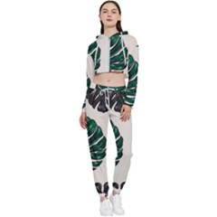 Colorful Monstera  Cropped Zip Up Lounge Set by ConteMonfrey