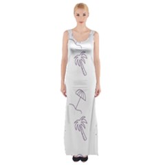 Doodles - Beach Time! Thigh Split Maxi Dress by ConteMonfrey